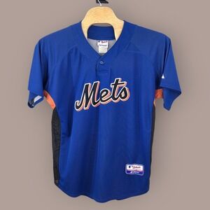Vintage Majestic New York Mets Men's XL Blue Cool Base Jersey Authentic S/S MLB